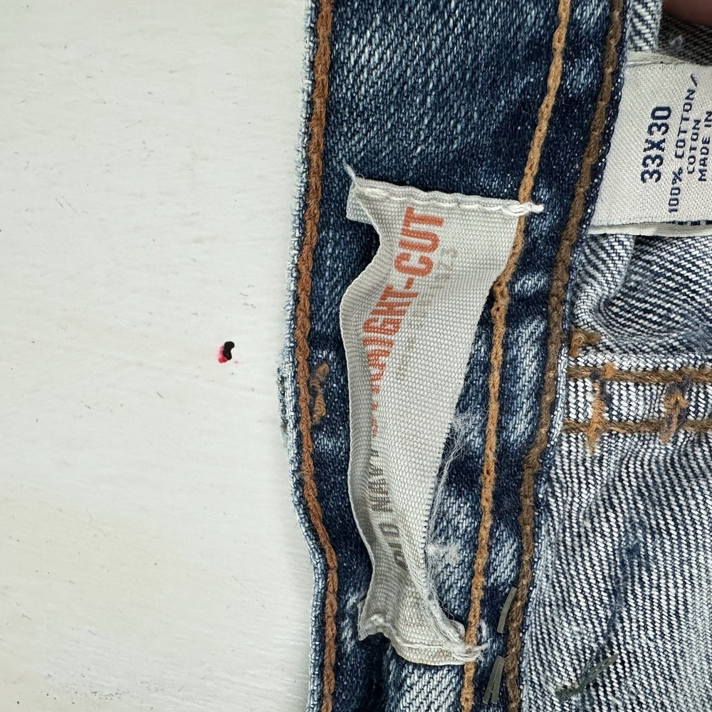 Vtg New Old Navy‎ Baggy Jeans Mens 33x30 Light Blue Y2K Straight Wide Leg Loose - Picture 9 of 16